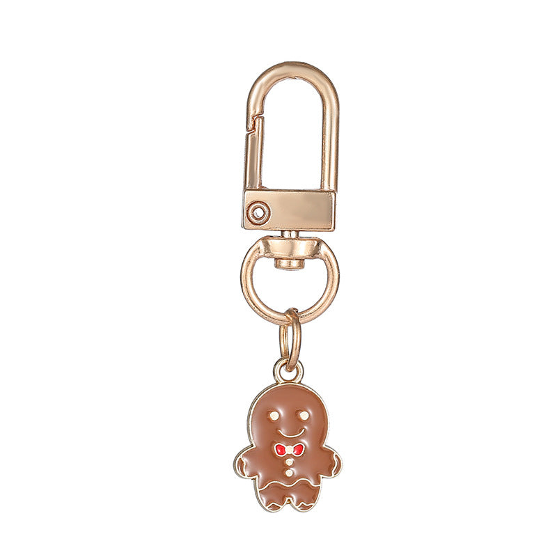 Wholesale Christmas Santa Claus Gingerbread Man Zinc Alloy Keychain